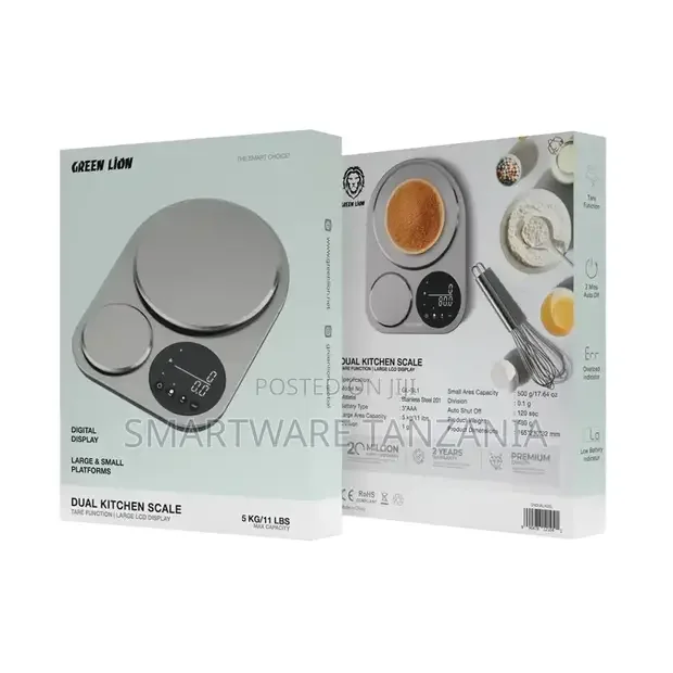 Green Lion Dual Kitchen Scale - Silver