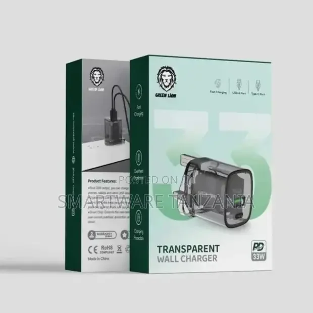GREEN LION Dual USB-A And USB-C Ports Transparent Charger - Buy in Dar es Salaam, Tanzania | Smartware