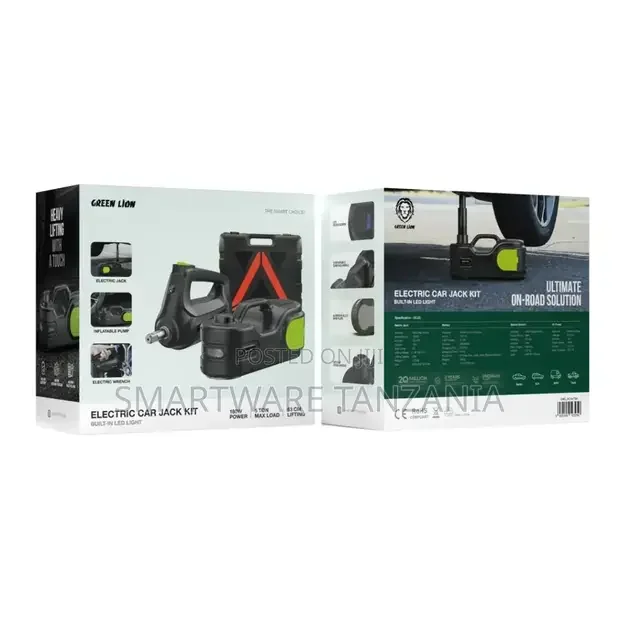 Green Lion Electric Car Jack Kit with LED Light - Buy in Dar es Salaam, Tanzania | Smartware