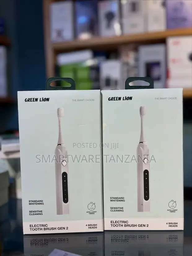 Green Lion Electric Toothbrush Gen 2 With 4 Brush Heads - White