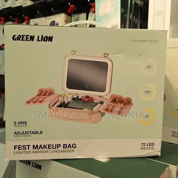Green Lion Fest Make-Up Bag With Lighted Mirror - Buy in Dar es Salaam, Tanzania | Smartware