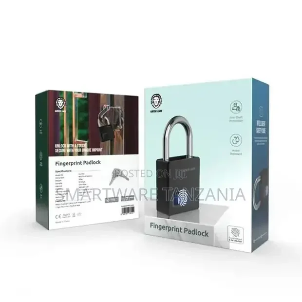 Green Lion Fingerprint Padlock - Black - Buy in Dar es Salaam, Tanzania | Smartware