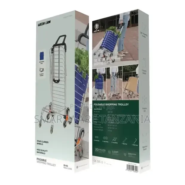 Green Lion Foldable Shopping Trolley - Silver - Buy in Dar es Salaam, Tanzania | Smartware