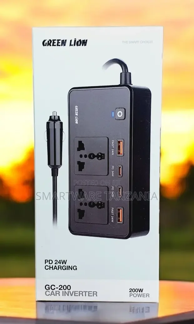 Green Lion GC-200 Car Inverter - 200W PD & USB Multi Socket - Buy in Dar es Salaam, Tanzania | Smartware