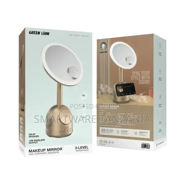 Green Lion Makeup Mirror With Speaker and MagSafe Charger - Buy in Dar es Salaam, Tanzania | Smartware