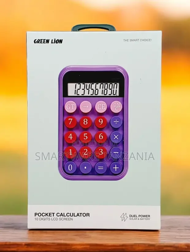Green Lion Pocket Calculator, Solar Battery Dual Power - Buy in Dar es Salaam, Tanzania | Smartware
