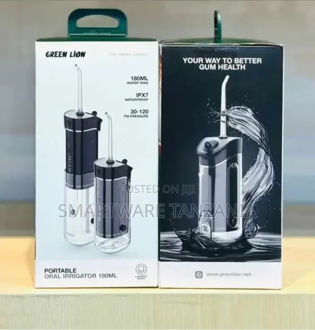 Green Lion Portable Oral Irrigator, Water Flosser - Black