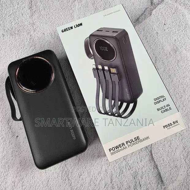 Green Lion Power Pulse 30000mAh Powerbank PD 22.5W - Buy in Dar es Salaam, Tanzania | Smartware