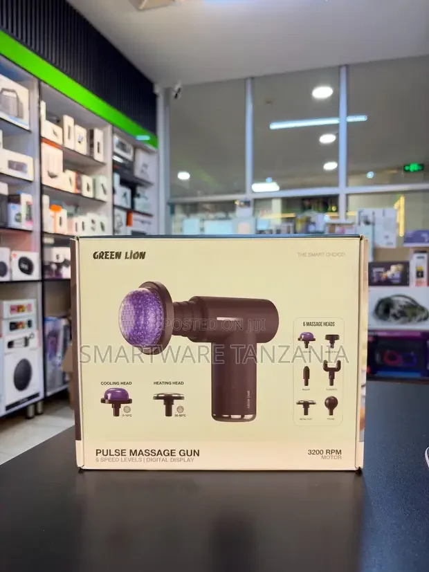 Green Lion Pulse Massage Gun 6 Heads 3200rpm 6 Speed - Buy in Dar es Salaam, Tanzania | Smartware