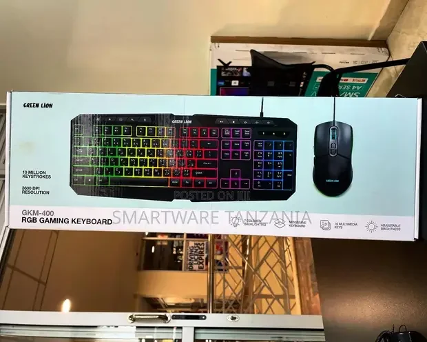 Green Lion RGB Gaming Keyboard Mouse Combo 12 Million Keystrokes