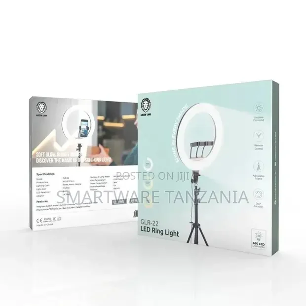 Green Lion Ring Light 22, Remote Control, Adjustable Tripod - Buy in Dar es Salaam, Tanzania | Smartware
