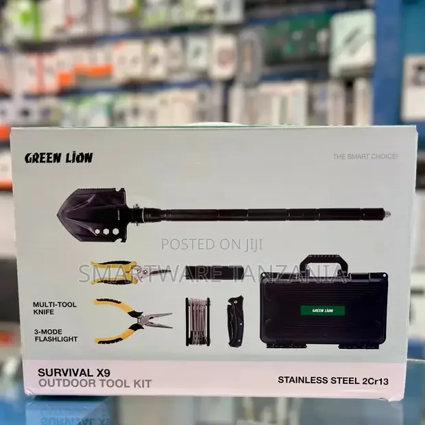 Green Lion Survival X9 Kit - Multi-Tool Knife Flashlight Stainless - Buy in Dar es Salaam, Tanzania | Smartware