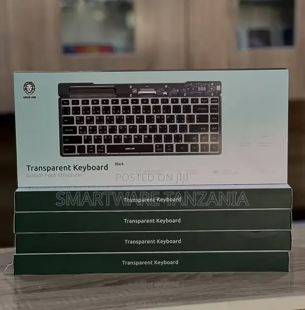 Green Lion Transparent Keyboard - Bluetooth Scissor Switch Black