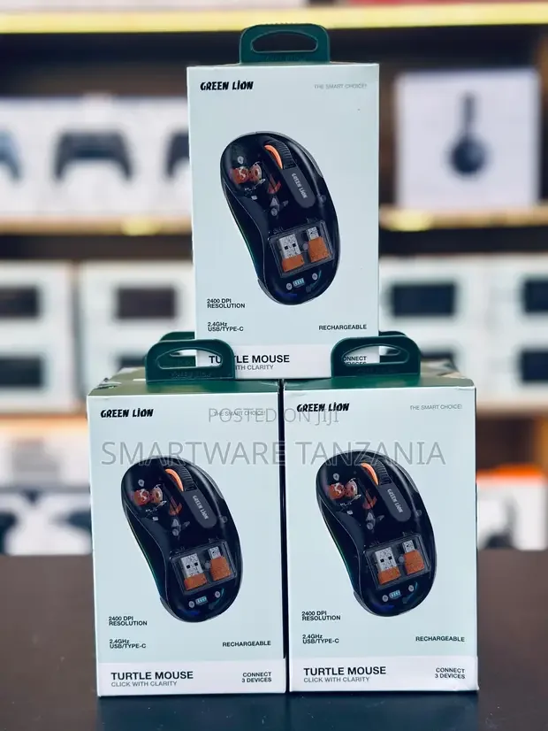 Green Lion Turtle Mouse 2400 DPI Transparent Wireless - Buy in Dar es Salaam, Tanzania | Smartware