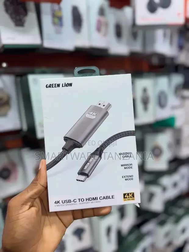 Green Lion USB-C to HDMI Braided Cable 2m - Buy in Dar es Salaam, Tanzania | Smartware