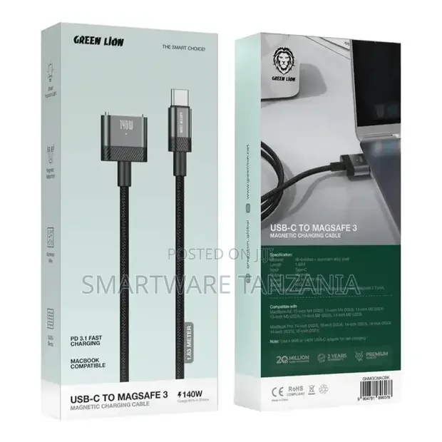 Green Lion USB-C to MagSafe 3 Magnetic Charging Cable - Buy in Dar es Salaam, Tanzania | Smartware