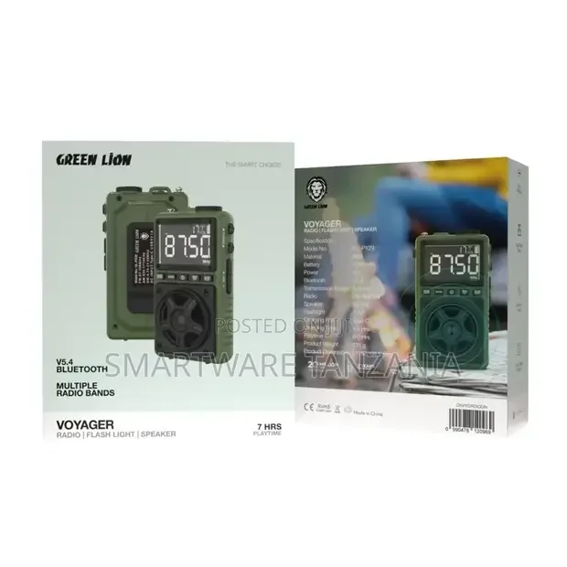 Green Lion Voyager Portable Radio Flash Light Speaker - Buy in Dar es Salaam, Tanzania | Smartware