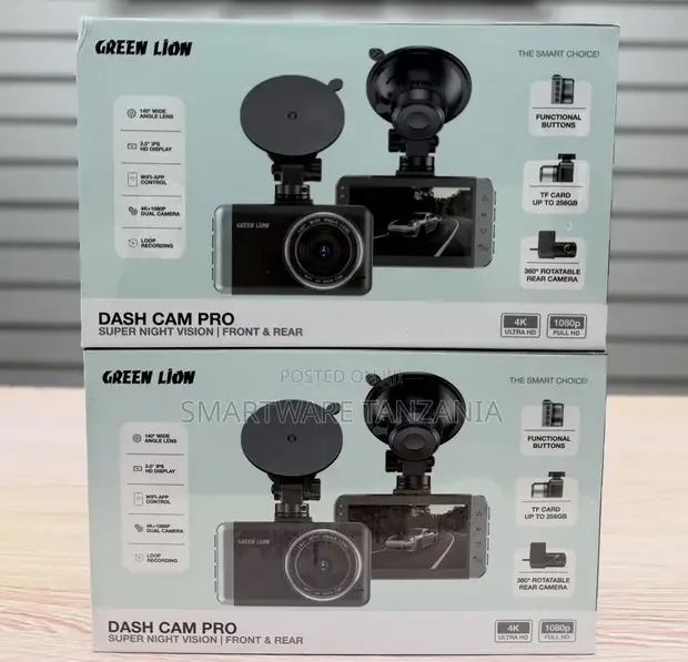 Green Lion Wi-Fi Dual Dash Cam - Front, Rear 1080p - Buy in Dar es Salaam, Tanzania | Smartware
