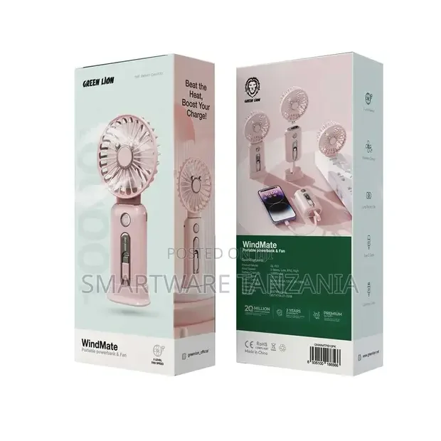 Green Lion Wind Mate Portable Power Bank Fan - Buy in Dar es Salaam, Tanzania | Smartware