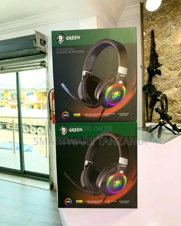 Green RGB Gaming Headset Adjustable Steel Pro Headphone - Buy in Dar es Salaam, Tanzania | Smartware