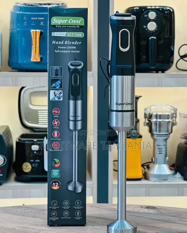 Hand Blender With Four Blades Stainless Steel, Whisk Chopper