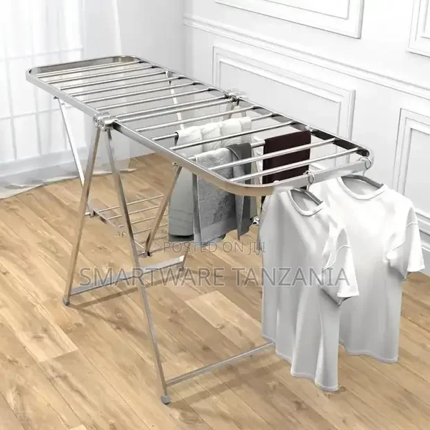 Hanger Drying Rack Floor Folding Thick Stainless Steel - Buy in Dar es Salaam, Tanzania | Smartware