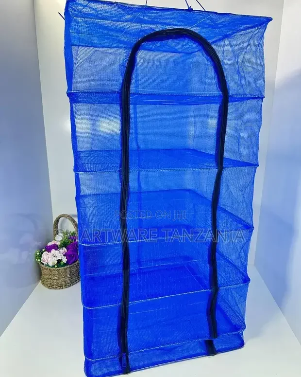 Hanging Mesh Drying Rack 8-Layer Blue Zipper Food Dryer
