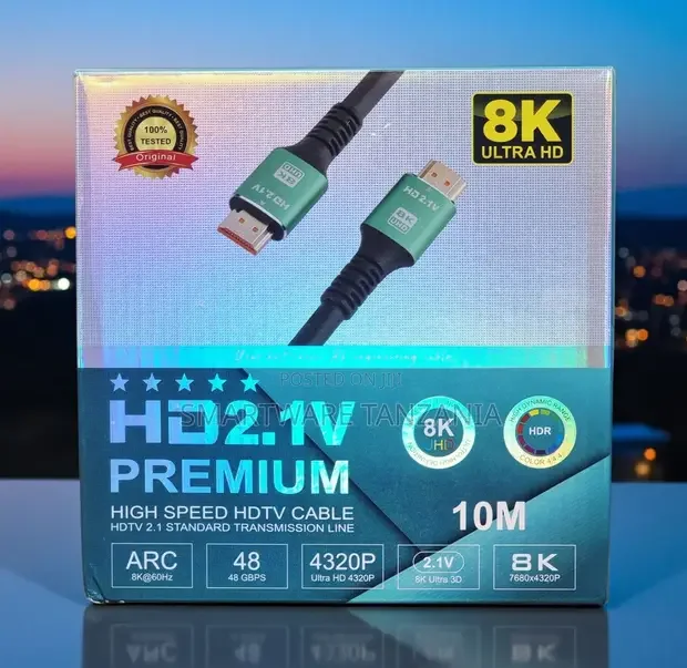 HD 2.1V Premium HDMI Cable 10m 48Gbps - Buy in Dar es Salaam, Tanzania | Smartware
