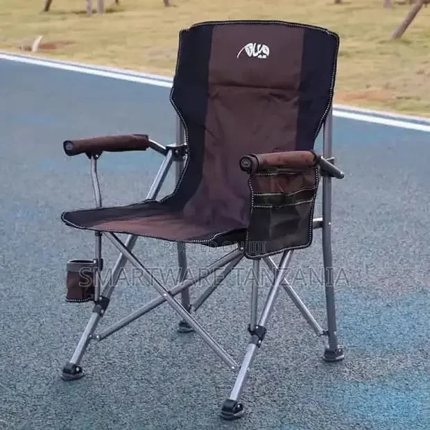 Heavy Duty Folding Camp Chair Brown With Padded Armrests - Buy in Dar es Salaam, Tanzania | Smartware