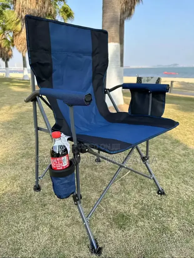 Heavy Duty Folding Camp Chair With Cup Holder Navy Blue - Buy in Dar es Salaam, Tanzania | Smartware