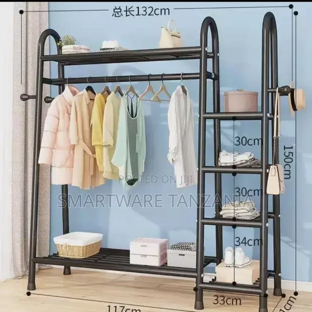 Heavy Duty Metal Clothes Rail Stand With Hanging Rail - Buy in Dar es Salaam, Tanzania | Smartware