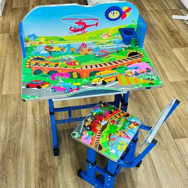 Height Adjustable Kids Study Table With Chair Set