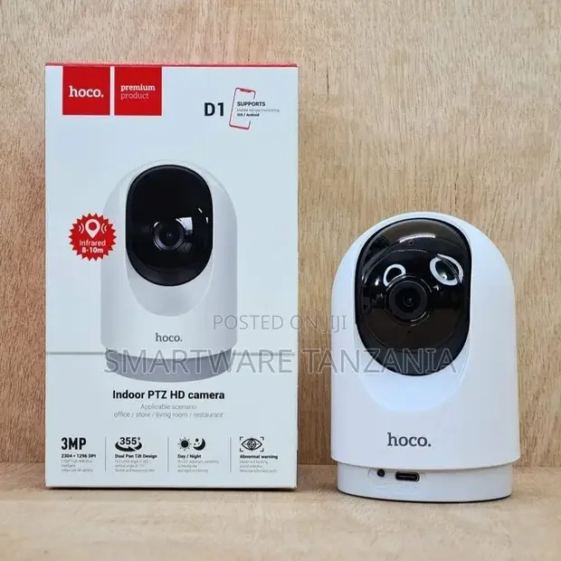 Hoco D1 PTZ Camera 3MP 355° Pan Tilt Indoor Security - Buy in Dar es Salaam, Tanzania | Smartware
