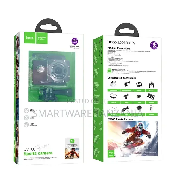 Hoco Dv100 Sports Camera 1080p 260fps Waterproof 30m Wide Angle 150°