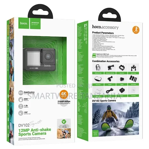 Hoco DV102 Sports Action Camera 12MP EIS Stabilization - Buy in Dar es Salaam, Tanzania | Smartware