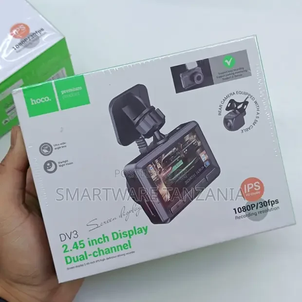 Hoco DV3 Dual Channel Dash Cam 1080p - Buy in Dar es Salaam, Tanzania | Smartware