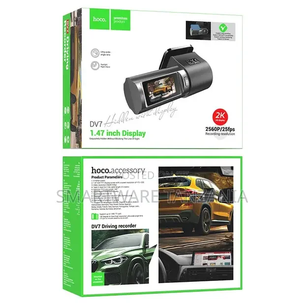 Hoco DV7 Hidden Dash Cam 2560p Recording - Buy in Dar es Salaam, Tanzania | Smartware