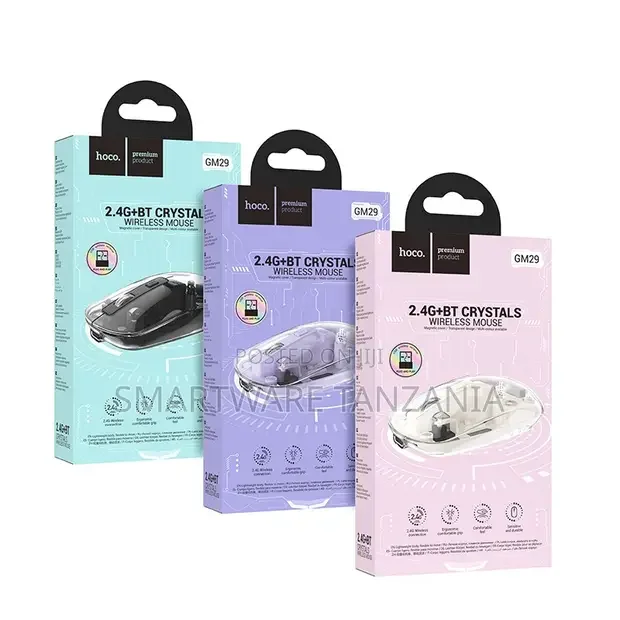 Hoco GM29 2.4G BT Crystal Transparent Wireless Mouse - Buy in Dar es Salaam, Tanzania | Smartware