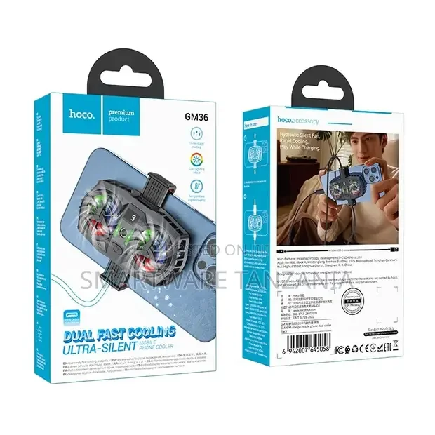 Hoco GM36 Dual Fast Cooling Ultra Silent Mobile Phone Gaming Cooler - Buy in Dar es Salaam, Tanzania | Smartware