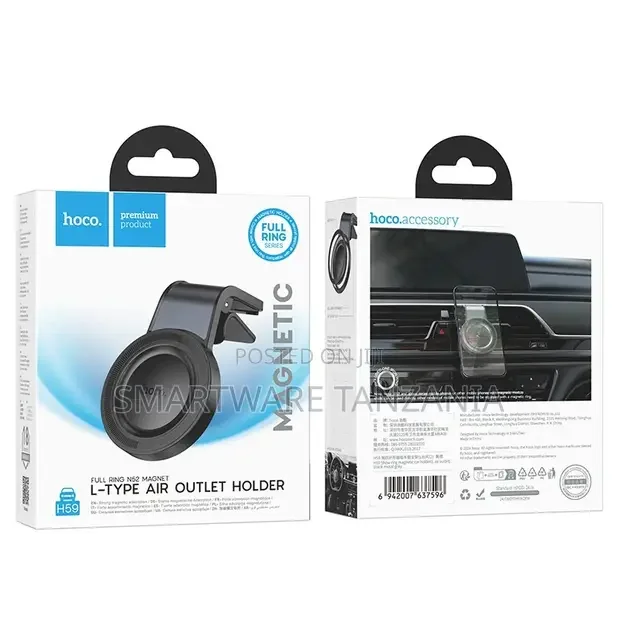 Hoco H59 Full Ring L-Type Magnetic Car Phone Holder - Buy in Dar es Salaam, Tanzania | Smartware