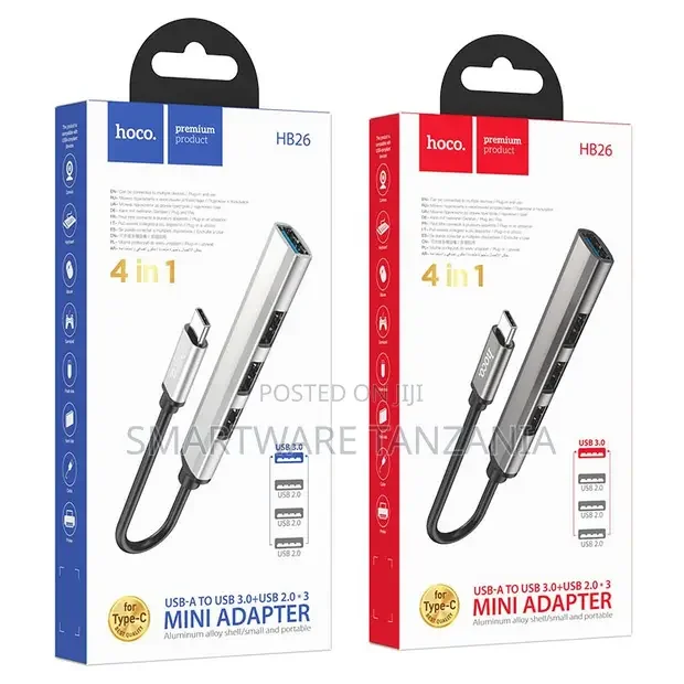Hoco HB26 4-in-1 USB Mini Hub - Buy in Dar es Salaam, Tanzania | Smartware
