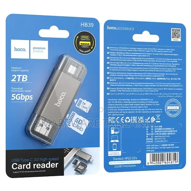 Hoco HB39 USB Type-C 3.0 Card Reader - Buy in Dar es Salaam, Tanzania | Smartware