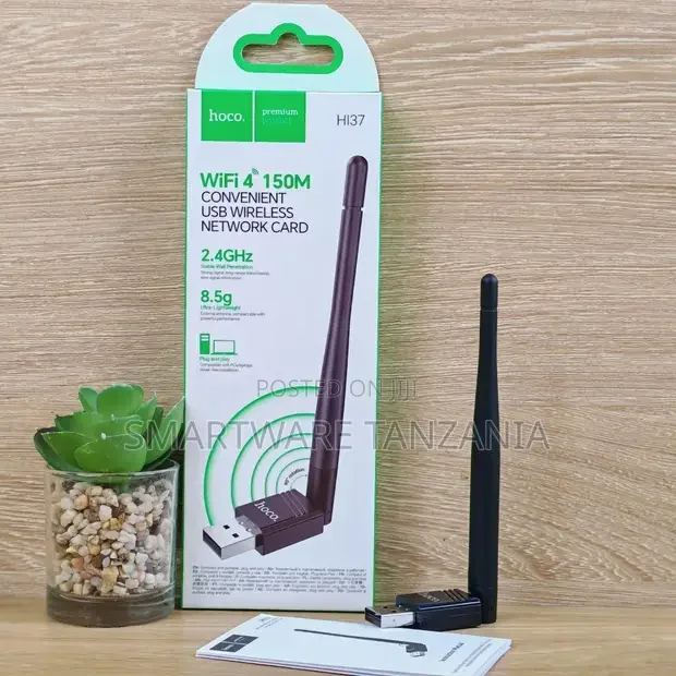 Hoco Hi37 Usb Wifi Adapter 150mbps 2.4ghz Antenna Pc Laptop Card