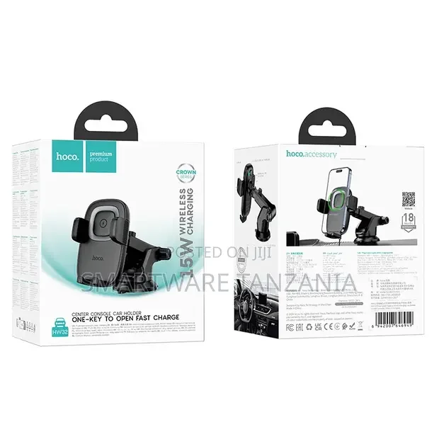 Hoco Hw36 15w Wireless Charging Car Holder One-Key Fast Open Dashboard