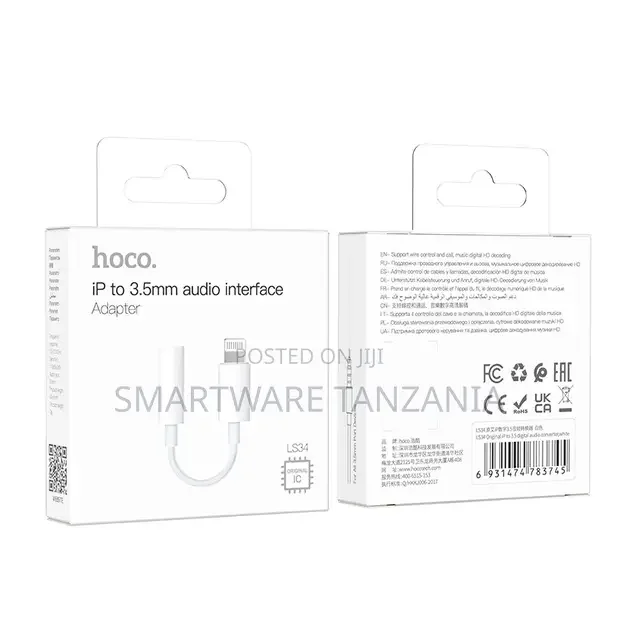 Hoco Ls34 Ip to 3.5mm Audio Interface Adapter Headphone Jack Connector