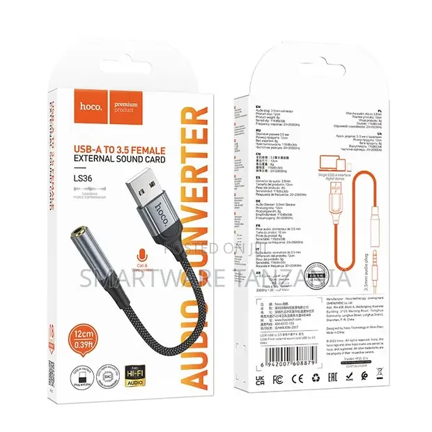 Hoco LS36 USB-A to 3.5mm Female External Sound Card - Buy in Dar es Salaam, Tanzania | Smartware