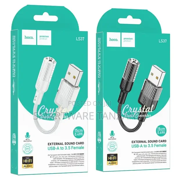 Hoco LS37 Crystal USB-A Audio Converter - Buy in Dar es Salaam, Tanzania | Smartware