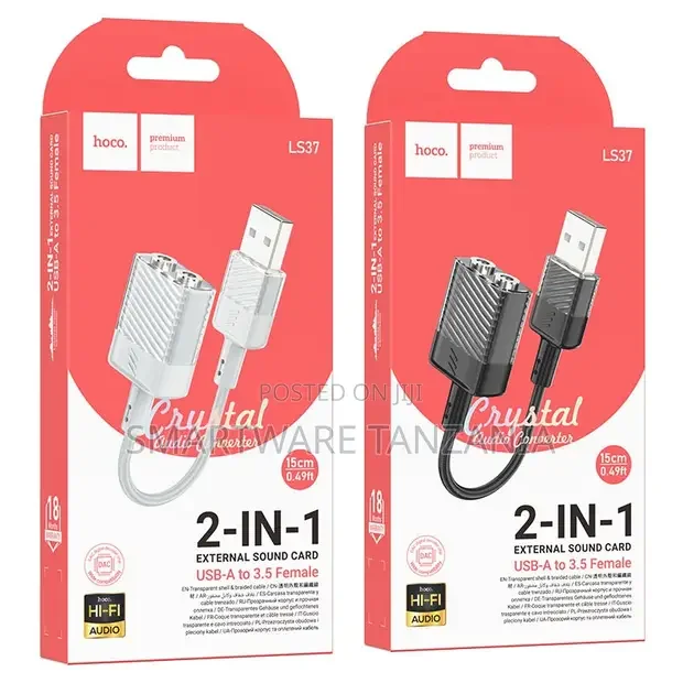 Hoco LS37 USB-A to 3.5mm External Sound Card - Buy in Dar es Salaam, Tanzania | Smartware