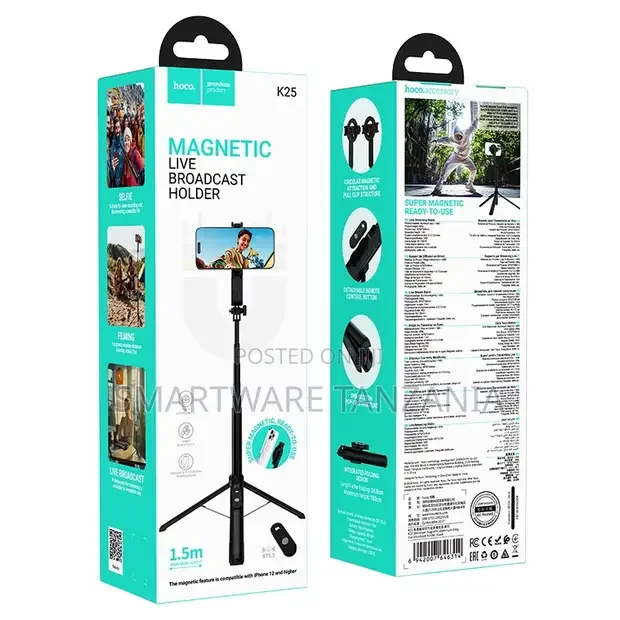 Hoco Magnetic Live Broadcast Holder Selfie Stick Tripod - Buy in Dar es Salaam, Tanzania | Smartware