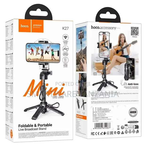 Hoco Mini Foldable Portable Live Broadcast Stand Tripod - Buy in Dar es Salaam, Tanzania | Smartware